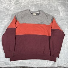 LL Bean Crewneck Sweatshirt Mens Large Colorblock Fleece Multicolored 513828