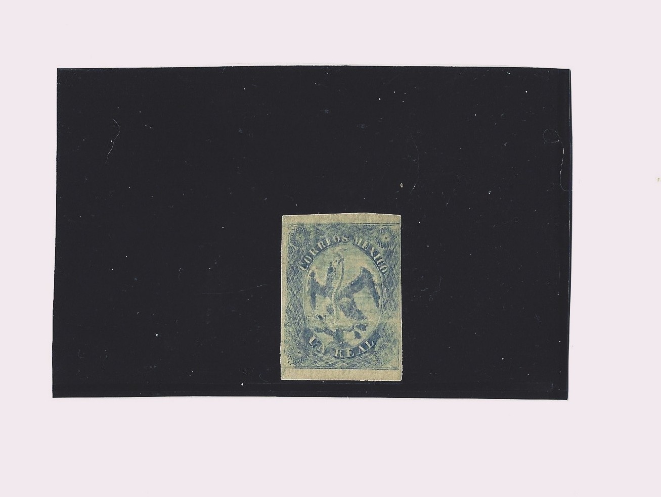 1860’s Mexico, Eagle Coat of Arms, “Un Real” Stamp