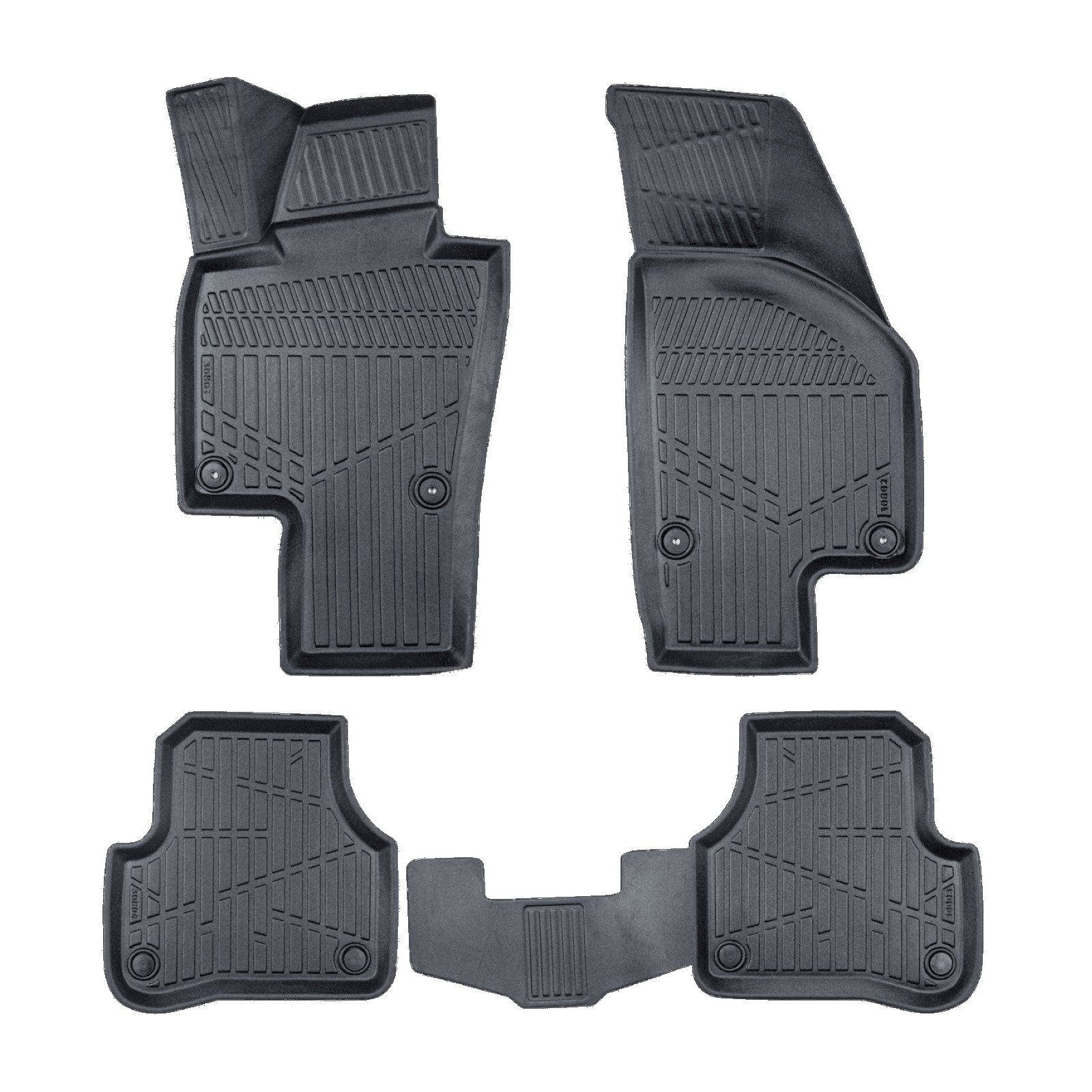Tapis en caoutchouc haute durabilité sur mesure pour Passat CC et B7 4pcs