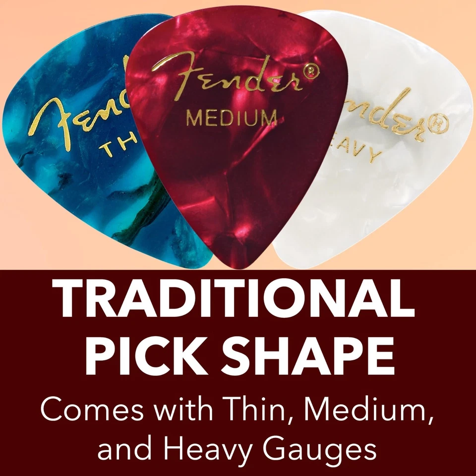 Sampler de púas de guitarra Fender Premium, 24 surtidos - caparazón de tortuga Foto 4 de 4