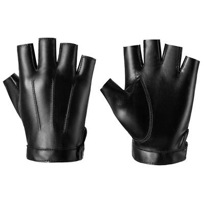 Half Finger Handschuhe stoßfest PU Leder Handschuhe für Männer Frauen Jugendliche Fahren
