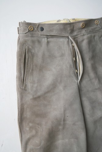 Dicke Kniebund Lederhose neuwertig grau für Jagd ohne Verzierungen Gr.94 / 46 - Bild 10 von 10
