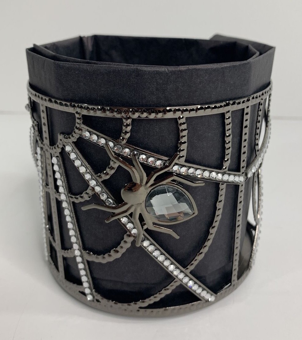 Bath and Body Works Black Diamond Spider Web 3-Wick Candle Holder Halloween 2021
