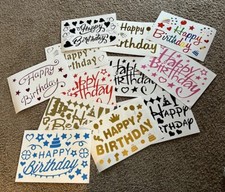 Happy Birthday Decals - Stickers - 12 Pages - Each Page is 8 x 12
