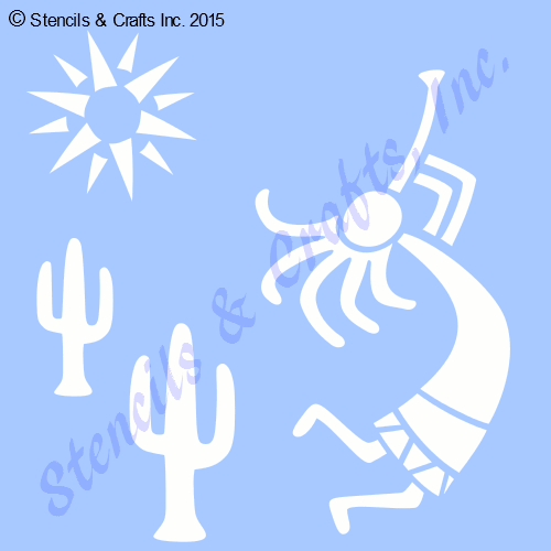3/" KOKOPELLI MINI STENCIL WESTERN FLUTE SOTHWESTERN ART CRAFT TEMPLATE PAINT NEW