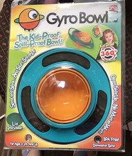 Gyro Snack Bowl-360 Degree Rotate-Spill-Proof Bowl with Lid-Plastic-New In Pkg.