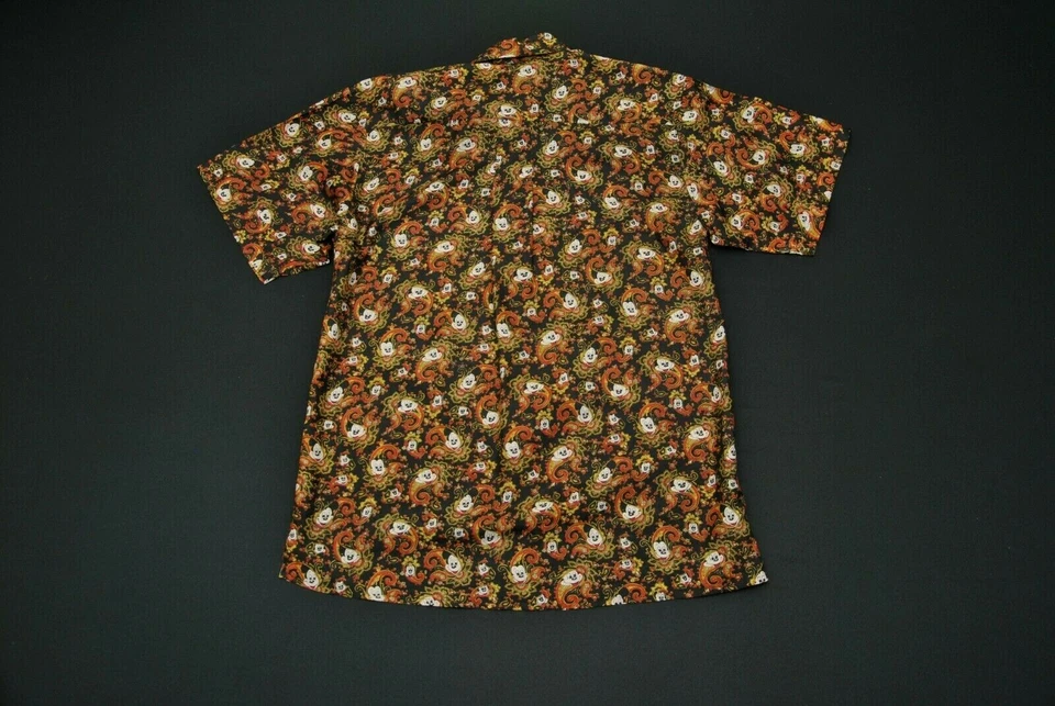 Винтажная 100% шелковая гавайская рубашка с принтом пейсли Silk Road Mickey Mouse - Изображение 2 из 4