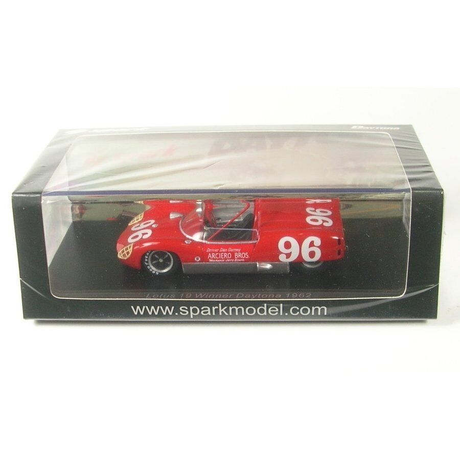 【大学生の特権】学生証で送料無料になる 1/43 43DA62 Spark LOTUS DAN 1962 DAYTONA WINNER NO.96 19 レーシングカー