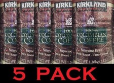 Kirkland Signature Fine Ground Coffee 100 Colombian Supremo or Decaf Dark Roast