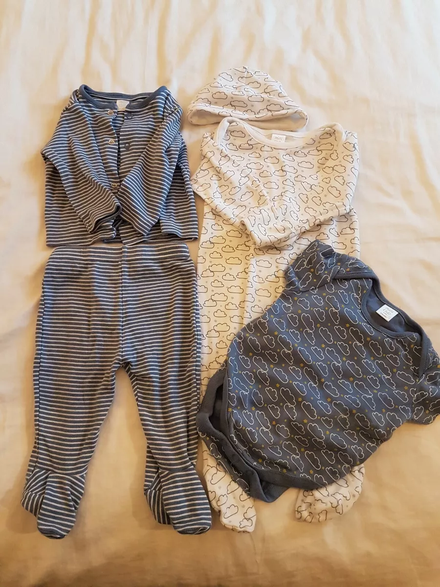 Boots Mini Club Blue Baby Boy 5 Piece Set Sleepsuit Bodysuit 3 6