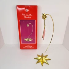 Christopher Radko Large Gold Star Ornament Stand 14" Tall New with Box