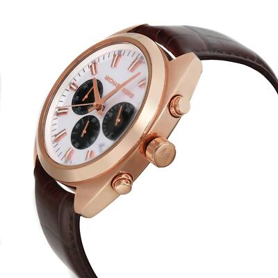 Michael Kors Dean 47mm Steel Chronograph White Dial Mens Quartz