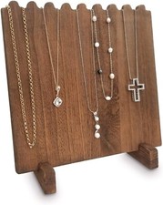 MOOCA Wooden Plank Necklace Jewelry Display Stand for 8 Necklaces, Necklace