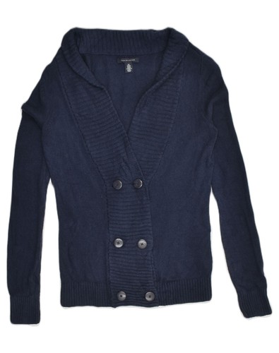 TOMMY HILFIGER Womens Double Breasted Cardigan Sweater UK 6 XS Navy Blue AQ87