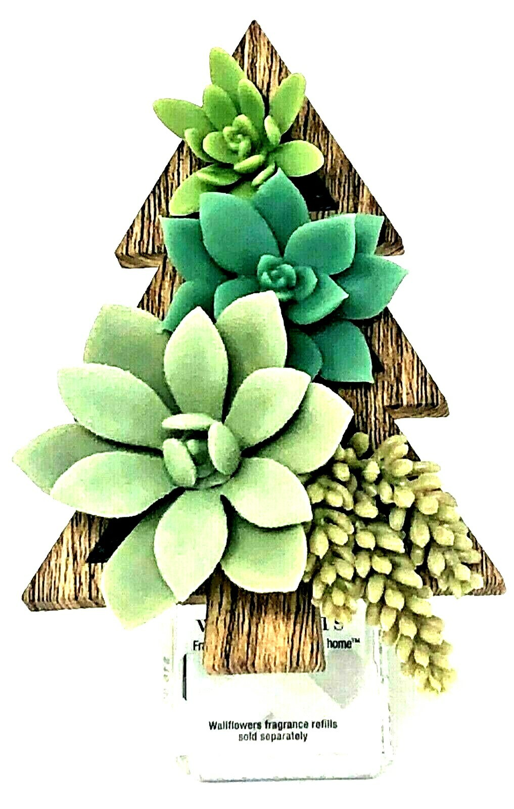 Bath Body Works Wood Succulent Christmas Tree Wallflower Plug In Wooden Holiday-image