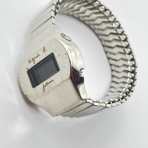 agnis b. orologio da polso donna digitale retrò argento acciaio inox antico - Foto 9 di 9