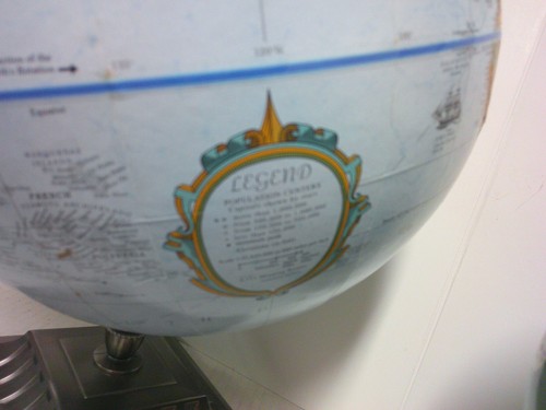 Replogle 12" Diameter World Classis Light Blue Globe Brushed Nickle Metal Base - Picture 3 of 9