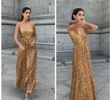 limited edition everlasting rose gold sequin long sleeve maxi dress