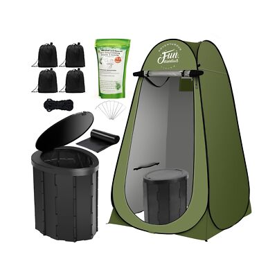 backpack with mini tent portable toilet InstaPrivy Kit in a 4 stakes and guy lines GO New Mexico review: The
