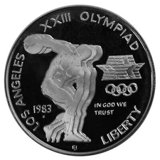 1983 Los Angeles Olympiad Proof Commemorative 90% Silver Dollar US Coin