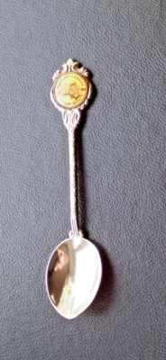 Vintage versilberter Stuart Teelöffel, Banff, Canada Memento, Alberta Rose Deko
