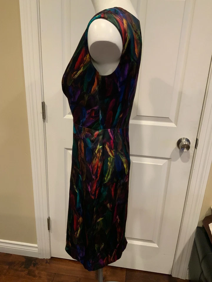 Vestido sin mangas de plumas multicolor Milly, talla 2 (US) Foto 4 de 4