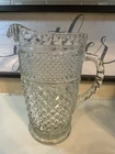 VTG Wexford Anchor Hocking Glass Beverage Pitcher 64 oz Clear Diamond Cut