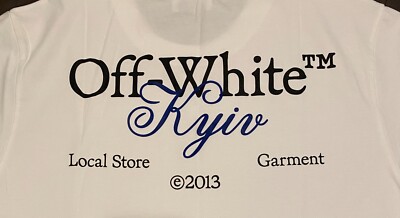 Off White Kyiv Local Store Garment Tee White Size [XL] | eBay