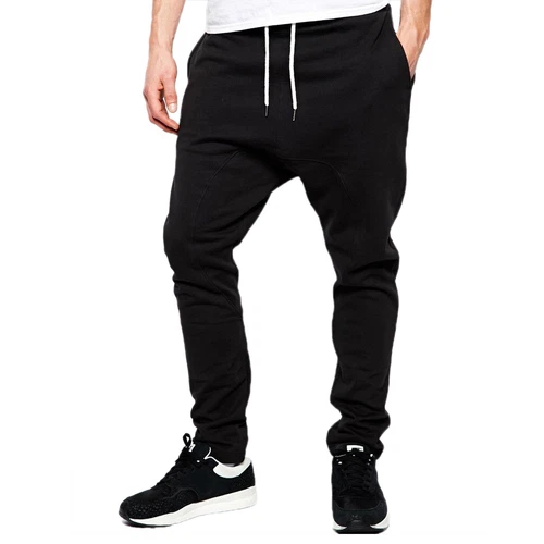 MENs Bottoms Joggers Skinny Drop Crotch Jogging Pants Cuffed Tracksuits Biker UK