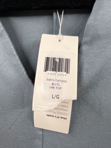 Eileen Fisher NWT Women's V-Neck Long Sleeve L Swing Tencel Lyocell Lagenlook - Picture 3 of 5