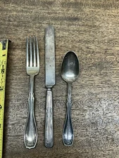Vintage Silver Plate Flatware Silverware Youth Set ~ Unkown Pattern ~W.R. Shield
