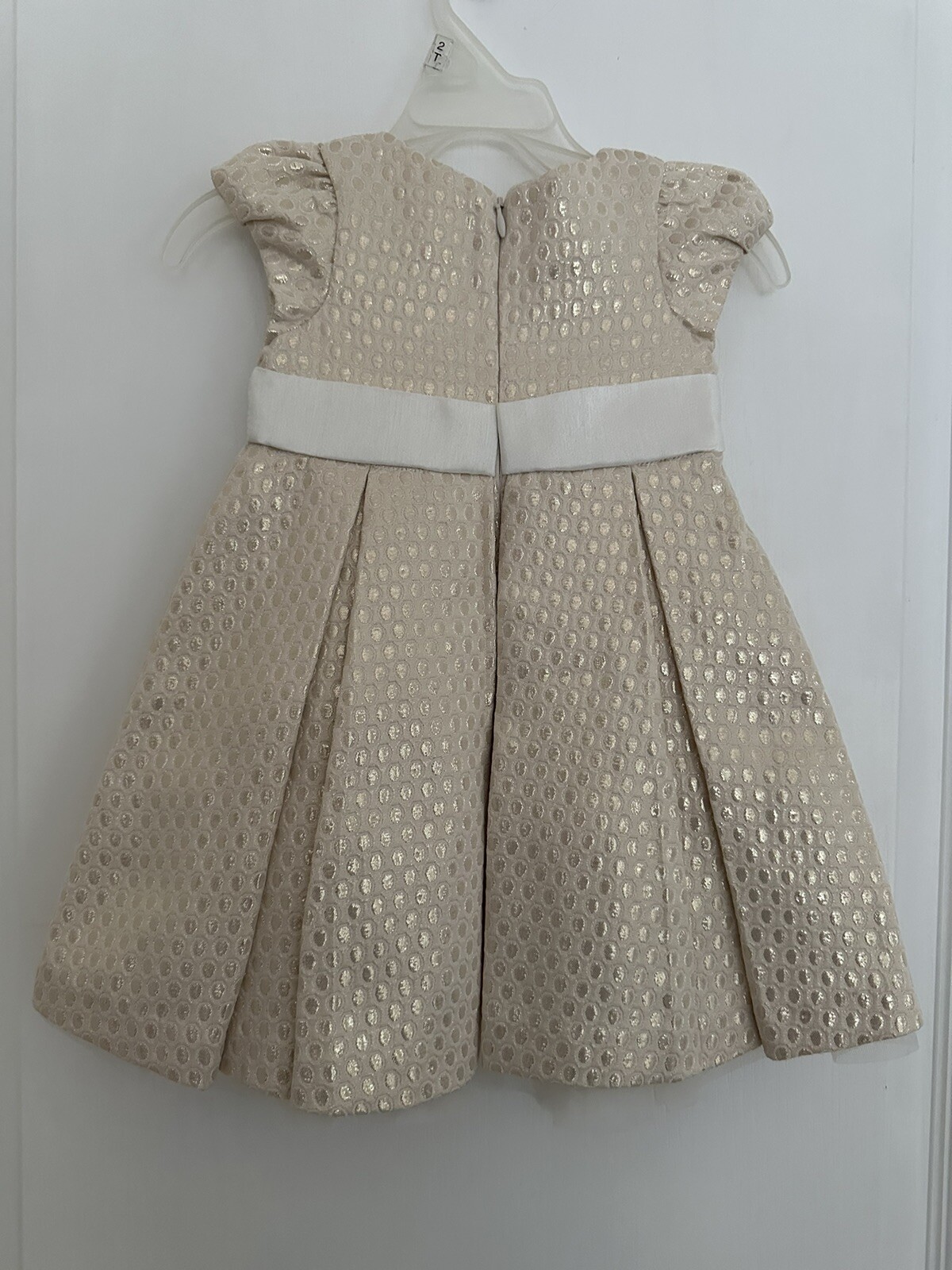 Gymboree Girls Formal Dressy Gold Sparkle Pleated Dress Size 12-18 ...