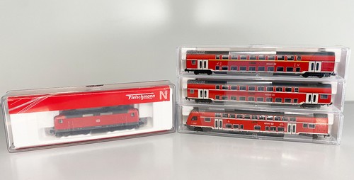 Fleischmann Spur N 757007 E-Lok BR 143 mit 3 Doppelstockwagen u.a. 862086 K | Zustand: Gebraucht