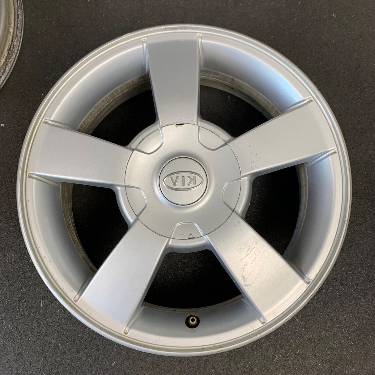 4) Kia Rio Original Silver Wheels Rims + Caps 15