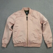 Stussy Womens Stadium Varsity Satin Bomber Jacket Size Xs Mouth Fang Rhinestone