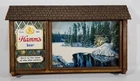 Hamm's Beer Lighted Sign Chalet Rooftop 31" Lakeside Plastics Mid Century vtg