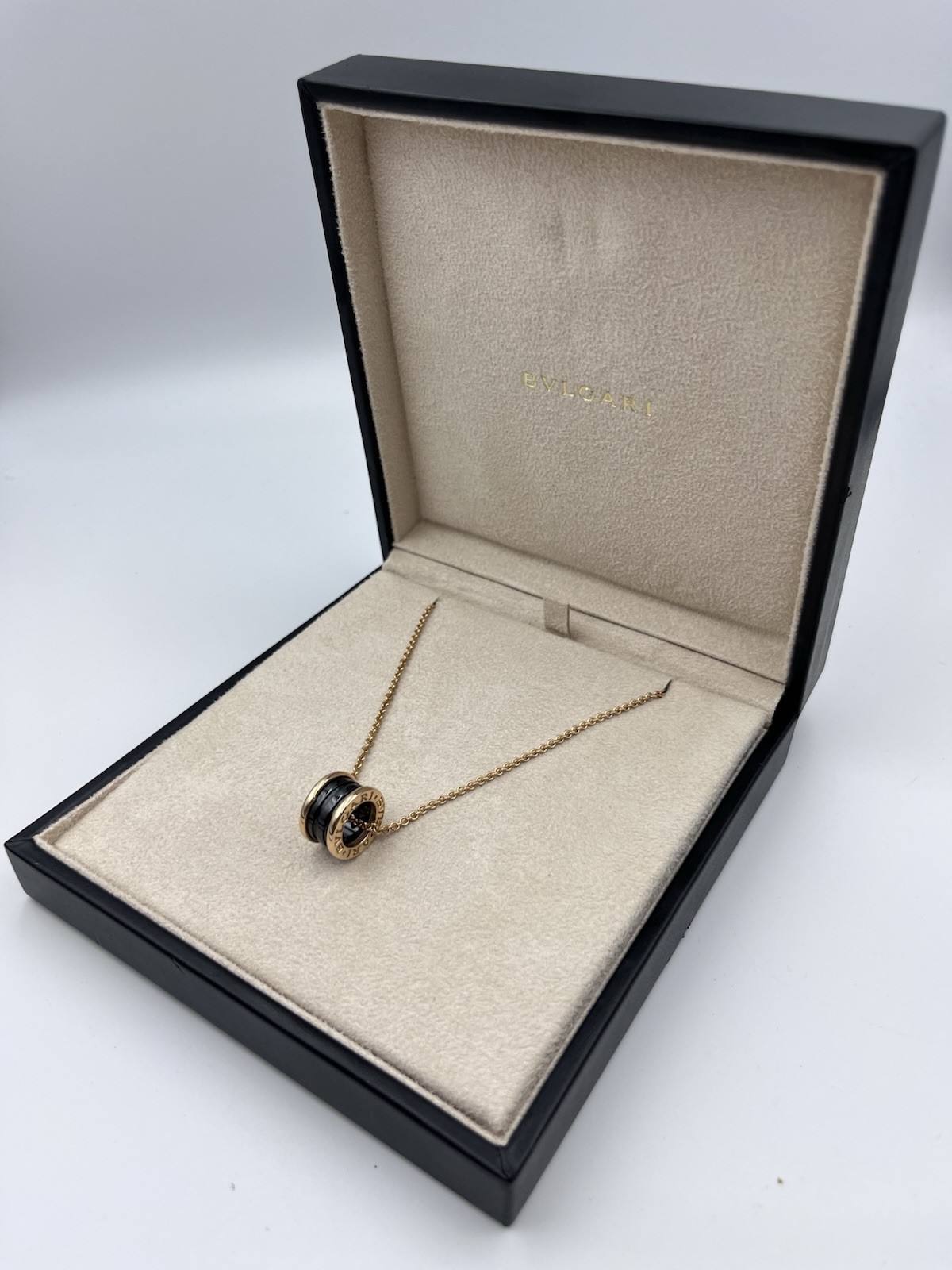 BVLGARI B-zero1 Black Ceramic Necklace 18kt Gold Women's