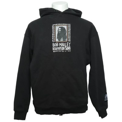 Pull & Bear, Kapuzenpullover, Größe: M, Schwarz, Baumwolle/Elasthan, Print #JdC