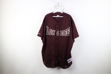 Vtg 90s Majestic Mens 2XL Low 4 Life Lower Rider Baseball Jersey Maroon USA
