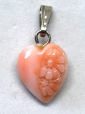 Vintage Chinese Hand Crafted Natural Undyed Pacific Floral Coral Charm/Pendant