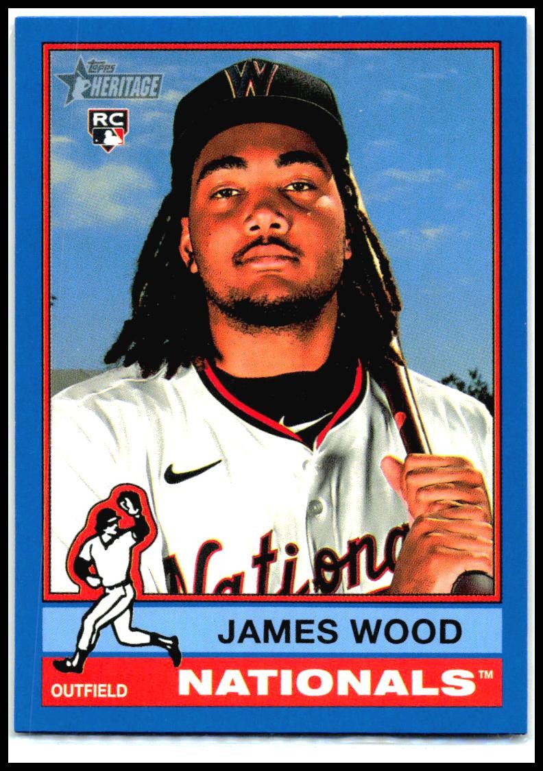 2025 Topps Heritage Dark Blue Border #231 James Wood Rookie Washington Nationals