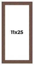 11x25 Frame Brown Barnwood Picture Frame Photo Frame UV Acrylic, Acid Free