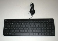 HP Keyboard SK-2028 Black Slim Wired PC US Tested Working US Keys Clean