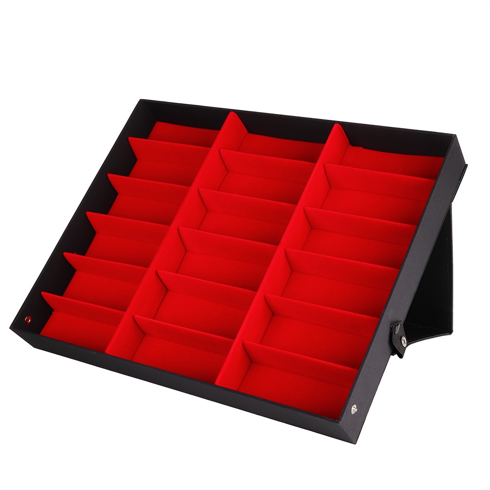 18 Grids Eyeglass Display Storage Cases Folding Cover Sunglasses Box Glasses Org