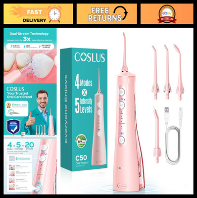 Portable Water Flosser for Teeth - 4 Modes, 5 Intensity Levels, Cordless Dental