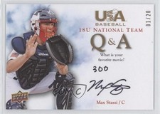 2008 USA Baseball Teams 18U National Team Q & A 1/20 Max Stassi Auto yj7