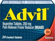 Advil Pain Reliever and Fever Reducer, Ibuprofen 200mg for Pain Relief - 24 Coat