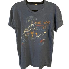 Vintage 80s The Who American Tour 1982 Single Stitch Double Sided Band Shirt XL