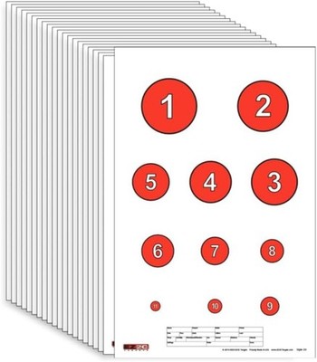 25 EZ2C Targets Style 20/RD7: Reducing Circles Paper Shooting Targets Made in US