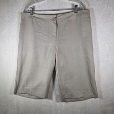 Zoey & Beth Bermuda Dress Shorts Tan Beige XLMid Rise Flat Front Y2K Made in USA